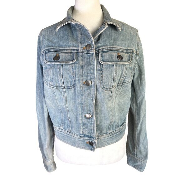 Lauren Jeans Co Ralph Lauren Womens Denim Jean Jacket Size Small Blue Mid‎ Wash - Picture 1 of 10
